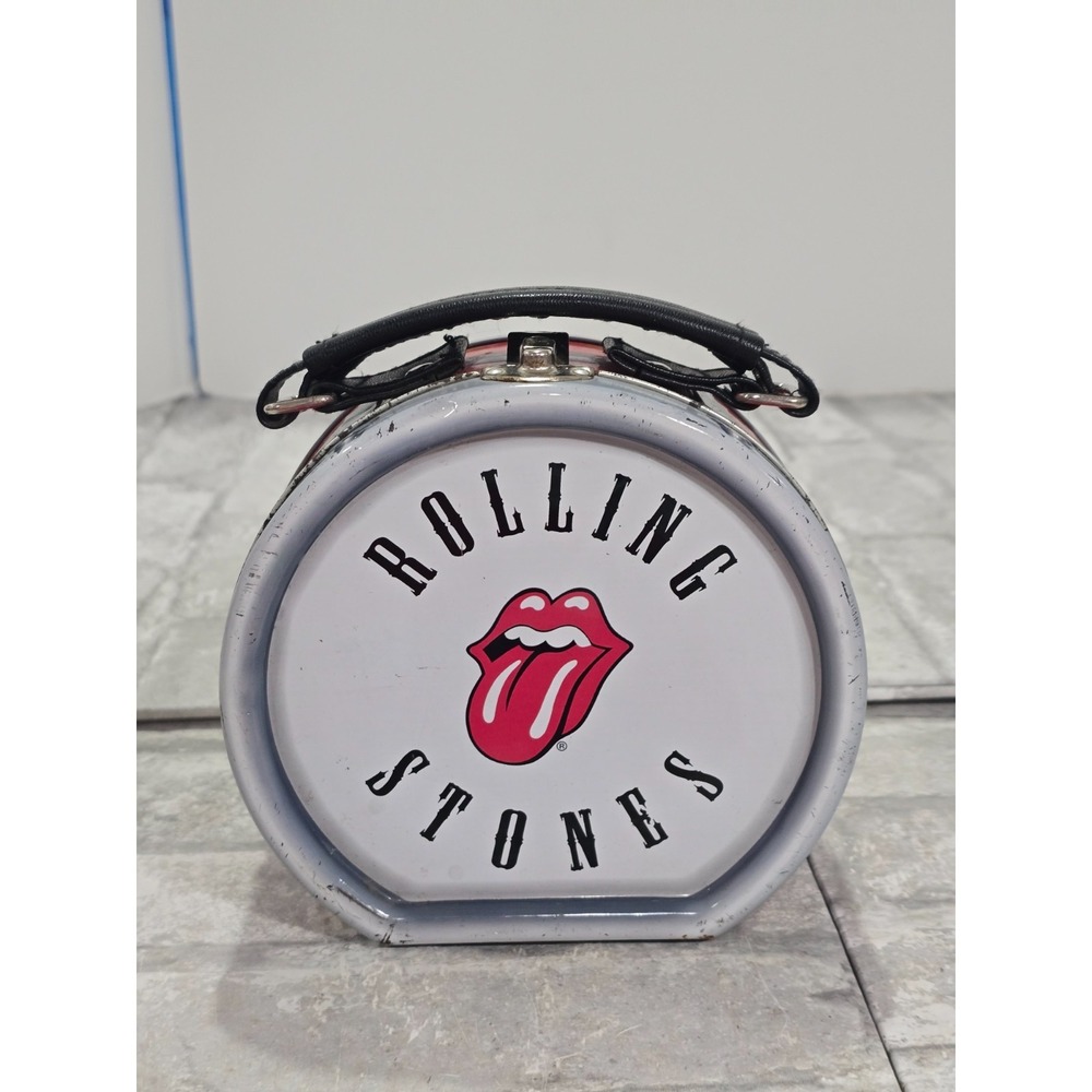 Rolling Stones Drum Lunch Box Tin Tote Vandor Collectible Man Cave She Shed Flaw